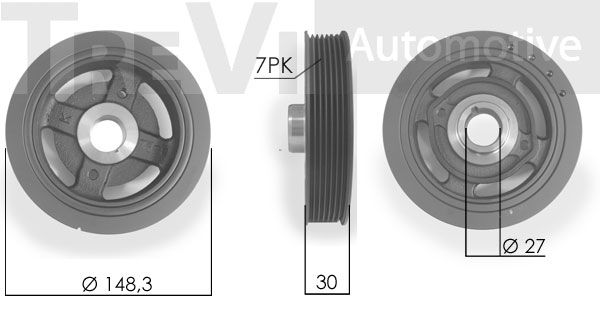 TREVI AUTOMOTIVE Rihmaratas,väntvõll PC1096